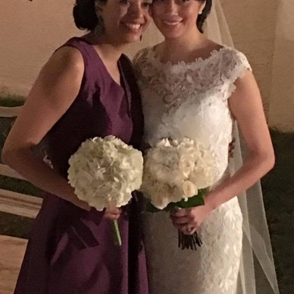 Alfred Sung Italian Plum Color long formal dress - Picture 3 of 6